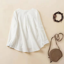 Load image into Gallery viewer, Women Lace Long Sleeve Tops V Neck Shirt