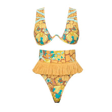 Load image into Gallery viewer, Ethnic Style Bikini Set for Women, Printed Tassel, High End Swimming Suit, Popular, New, 2024