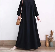 Load image into Gallery viewer, Solid Stretch Cuff Women Dress Zip-up Abayas