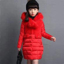 Load image into Gallery viewer, Girls Fashion Fur Hooded Waterproof Outwear Jackets