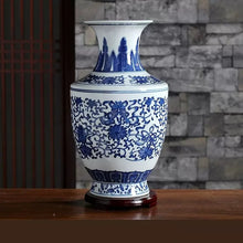 Load image into Gallery viewer, Porcelain Antique Blue and White Vase
