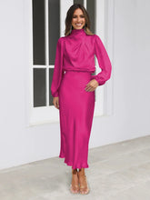 Load image into Gallery viewer, Spring Summer New High-End Satin Long Sleeved Dress