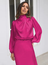 Load image into Gallery viewer, Spring Summer New High-End Satin Long Sleeved Dress