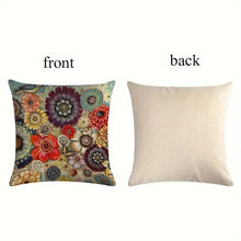 Load image into Gallery viewer, 1Pc Linen Mexican Elements Flower Blend Throw Pillow Case