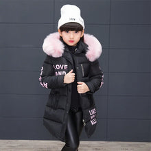 Load image into Gallery viewer, Girls Fashion Fur Hooded Waterproof Outwear Jackets
