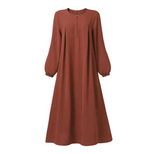 Load image into Gallery viewer, Solid Stretch Cuff Women Dress Zip-up Abayas