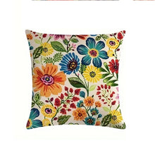 Load image into Gallery viewer, 1Pc Linen Mexican Elements Flower Blend Throw Pillow Case