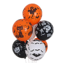 Load image into Gallery viewer, 30/10Pcs Scary Halloween Balloons Kids Toys Pumpkin Skeleton Ghost Bar Party Decor Balloon Halloween Black Orange Latex Balloon