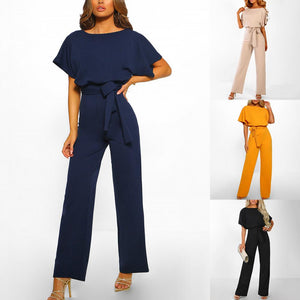 Ladies Jumpsuit  Elegant Ladies Tight Waist Slim Jumpsuit