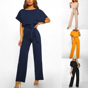 Ladies Jumpsuit  Elegant Ladies Tight Waist Slim Jumpsuit