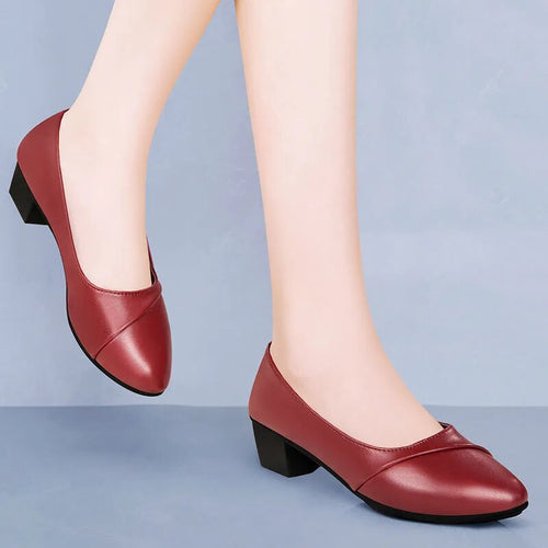Women Colors Round Toe PU Leather Shoes