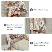 Load image into Gallery viewer, Women Button Down Nightwear Pj Sets