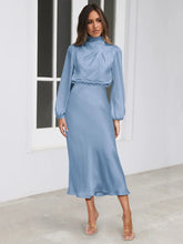 Load image into Gallery viewer, Spring Summer New High-End Satin Long Sleeved Dress